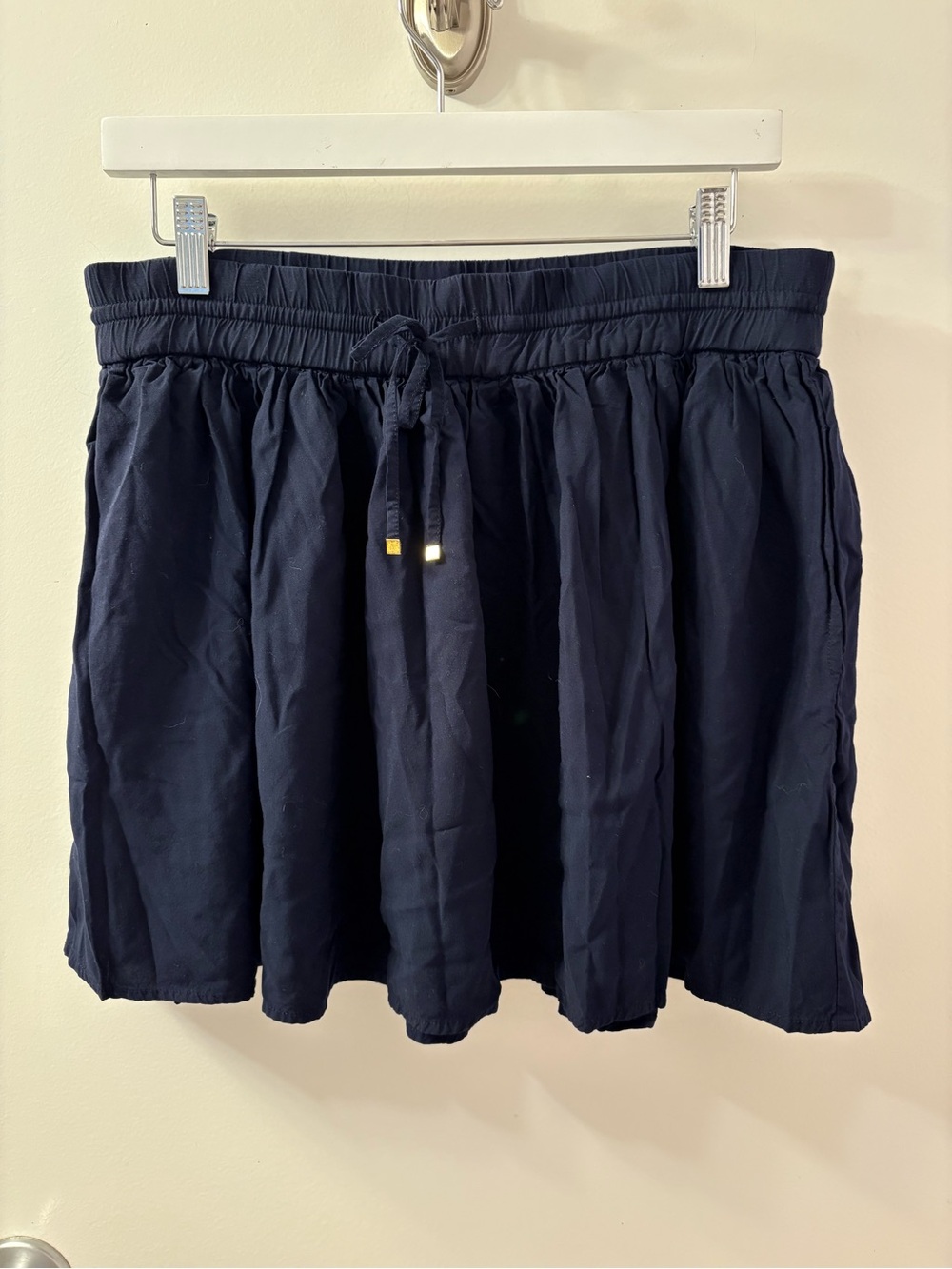 MNG Navy Drawstring Mini Skirt size Small waist 16-18